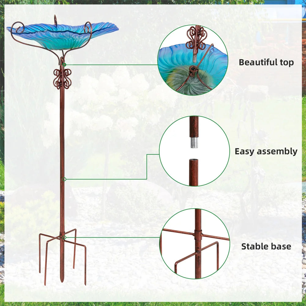 Large Outdoor Glass Bird Bath