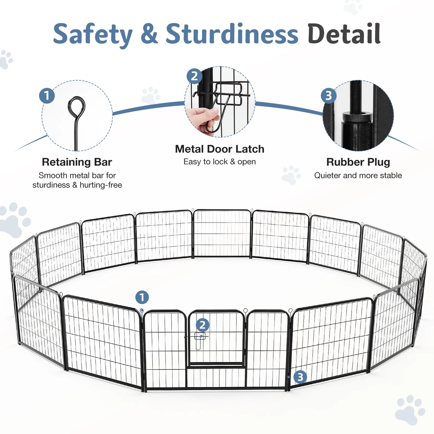 JHK 16 Panel Dog Playpen