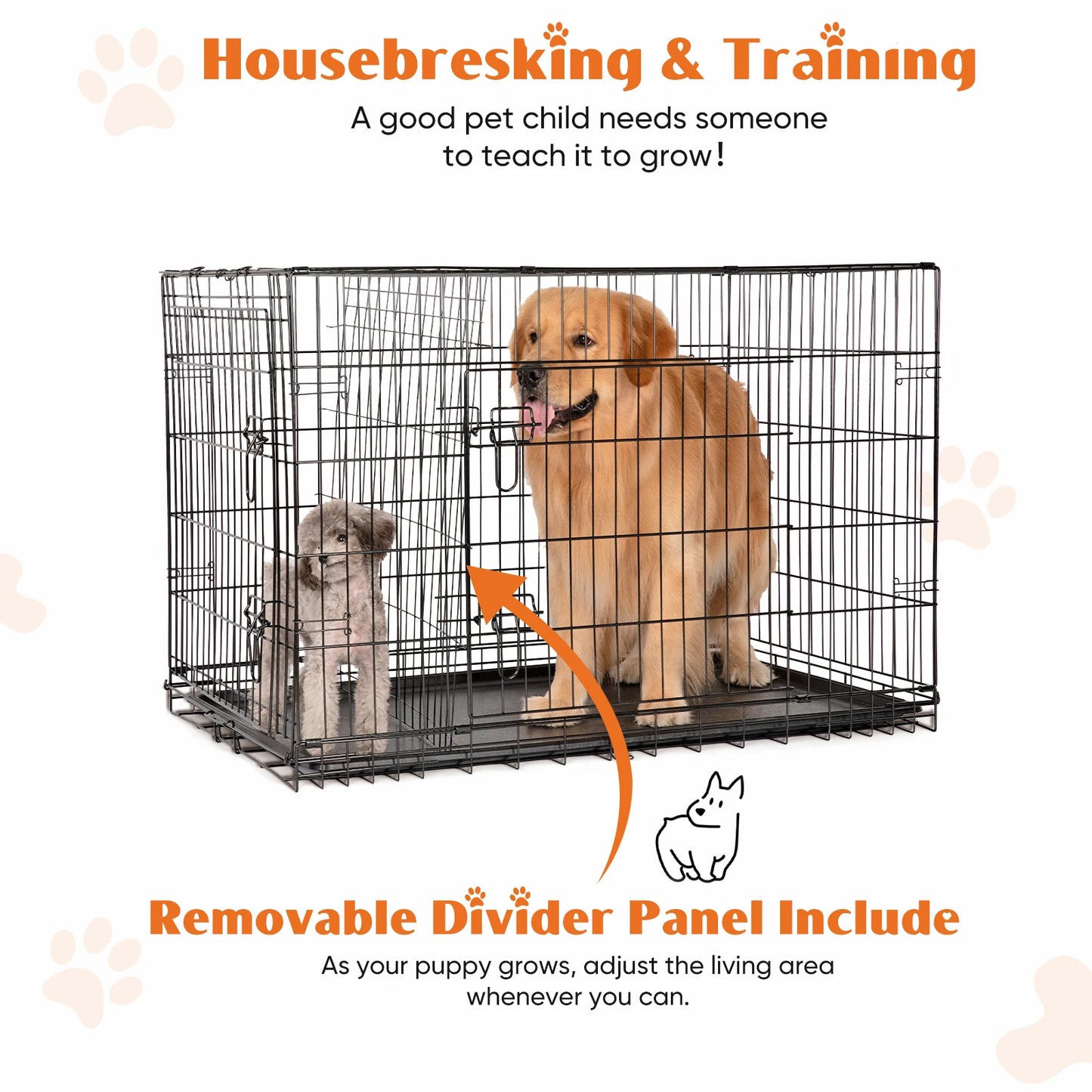 JHK Double Door Wire Dog Cage