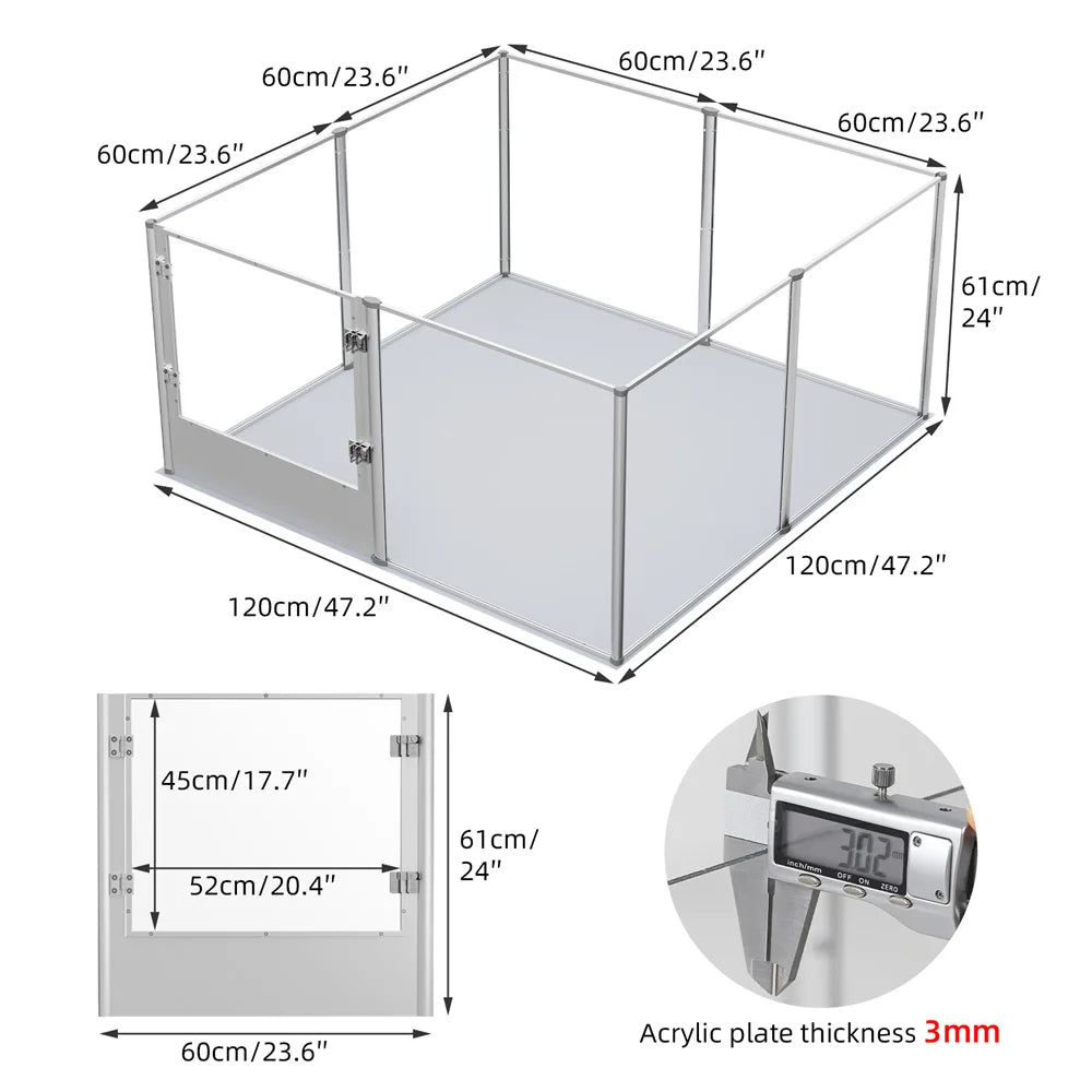 Extra Large Dog Playpen Acrylic Enclosure