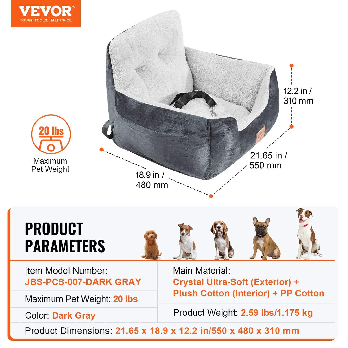 Dog Car Seat Waterproof Dog Booster