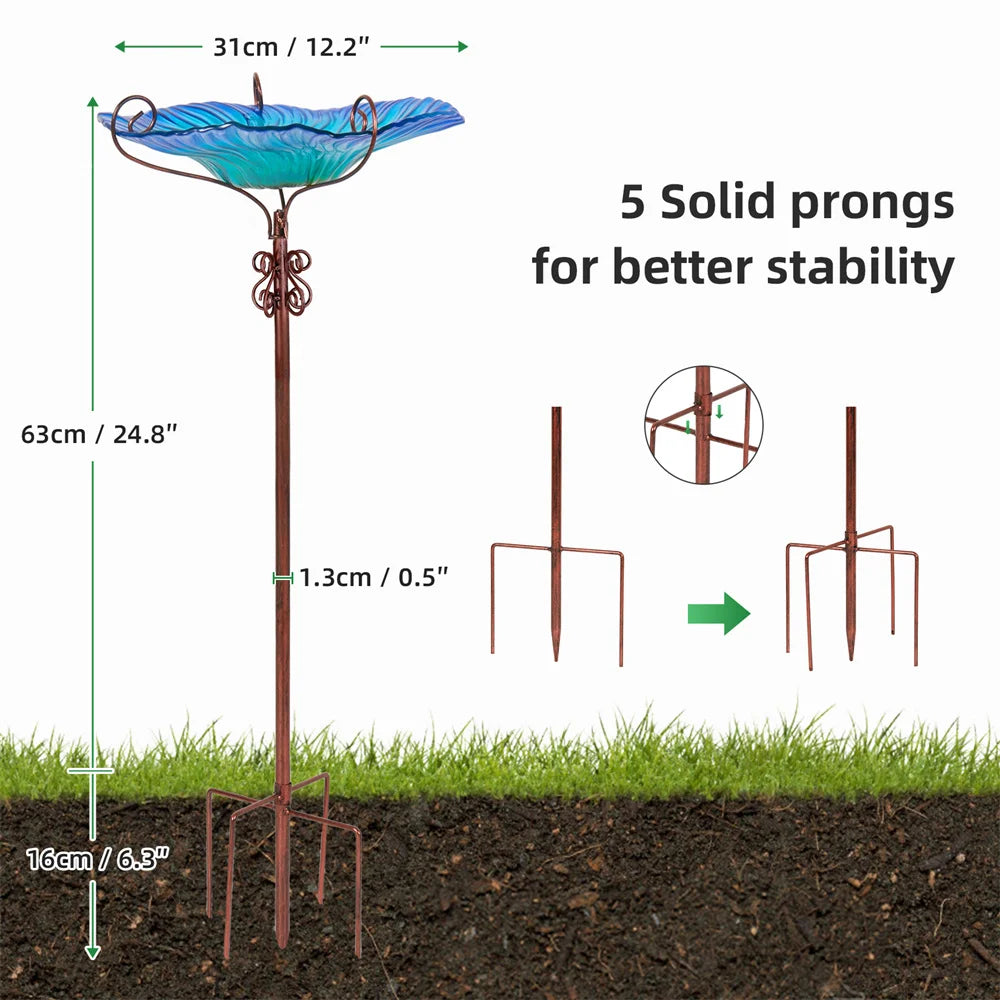 Large Outdoor Glass Bird Bath