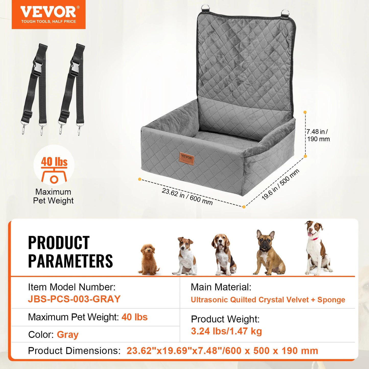 Dog Car Seat Waterproof Dog Booster