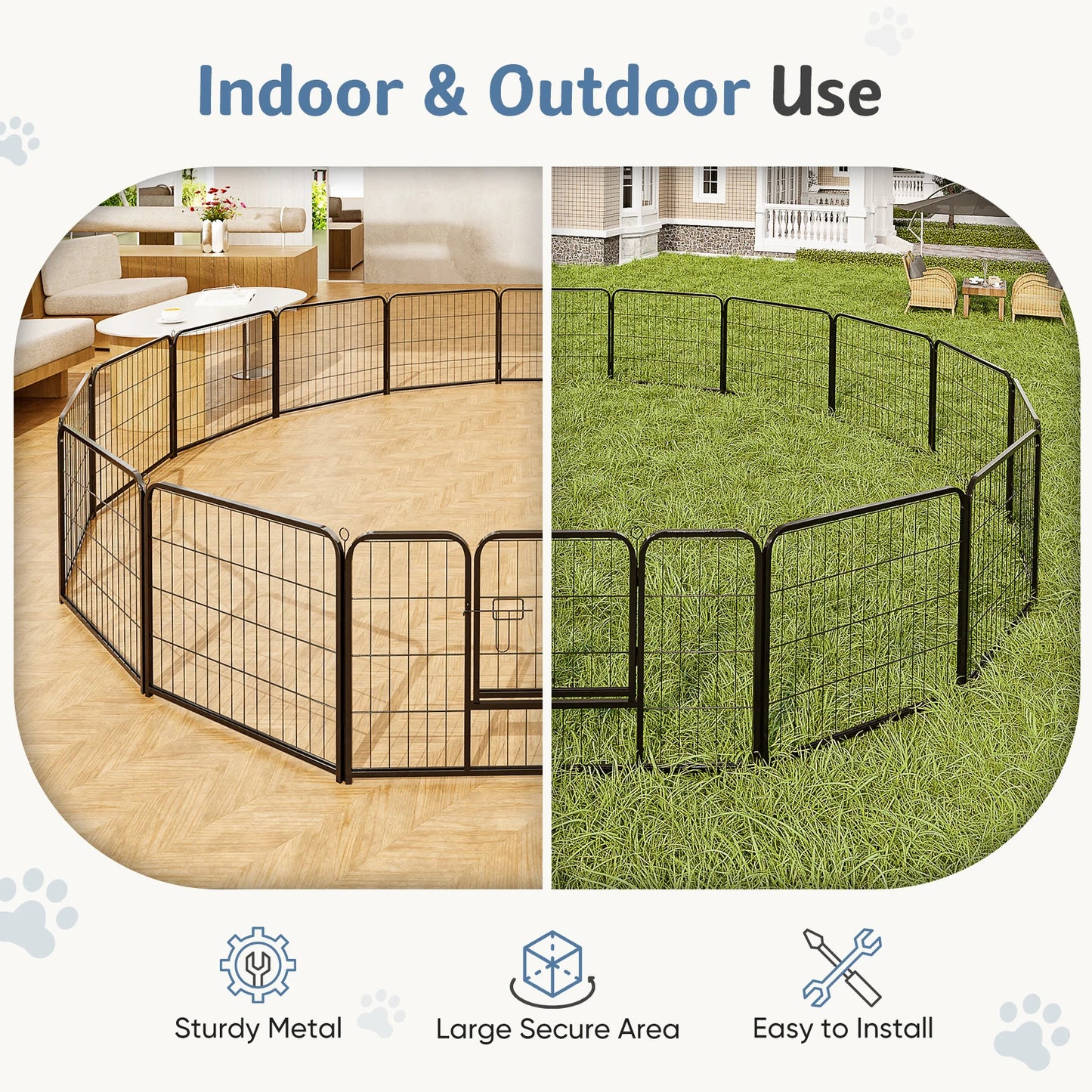 JHK 16 Panel Dog Playpen