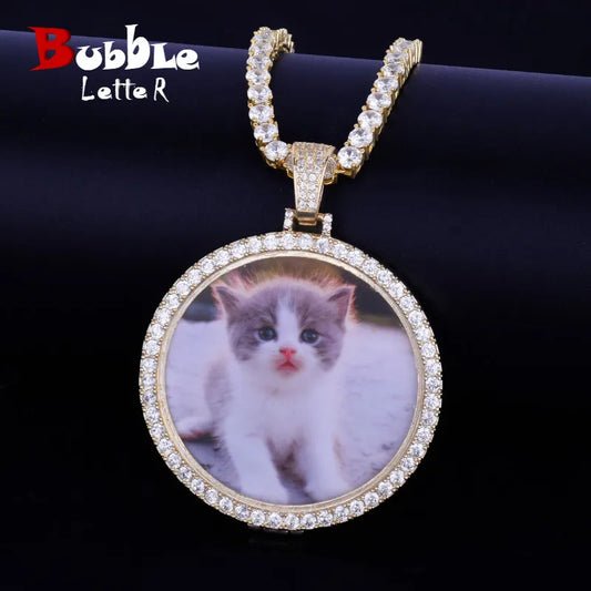 Custom Circle Photo Medallions Necklace