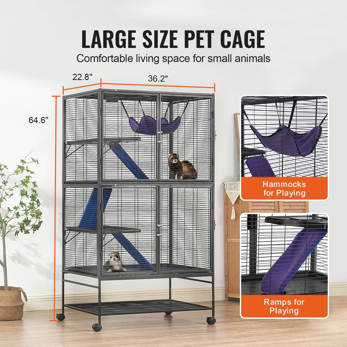 Rolling Metal Ferret Cage