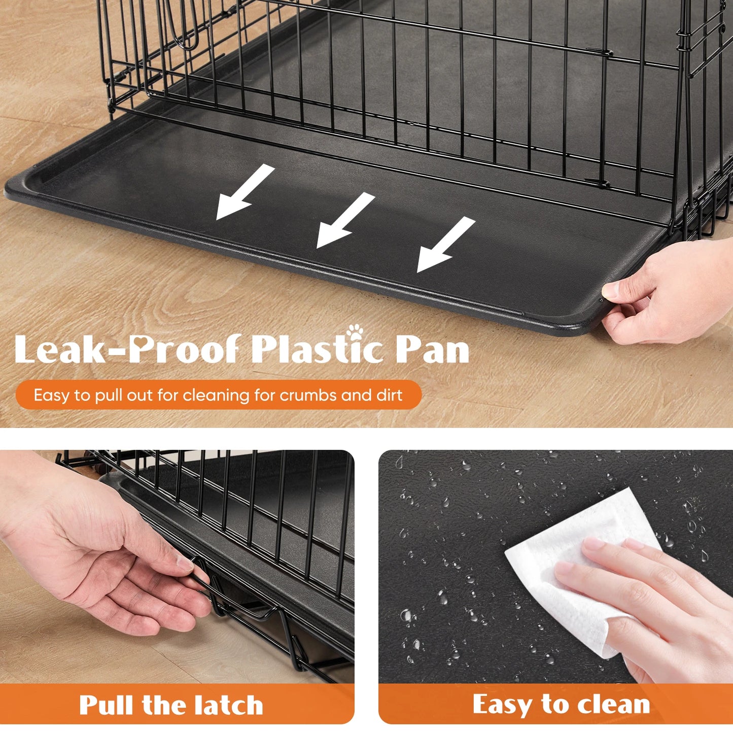 JHK Double Door Wire Dog Cage