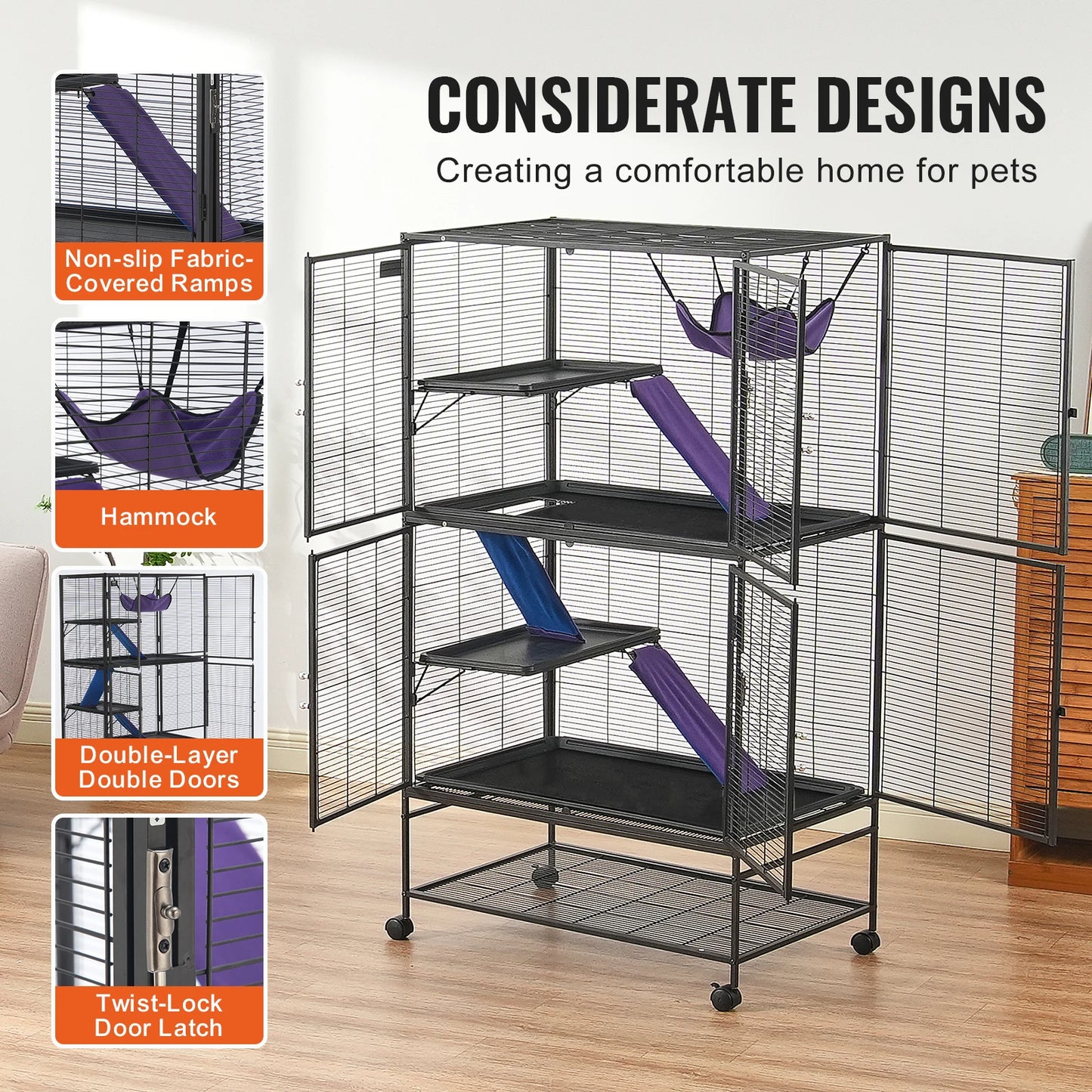 Rolling Metal Ferret Cage