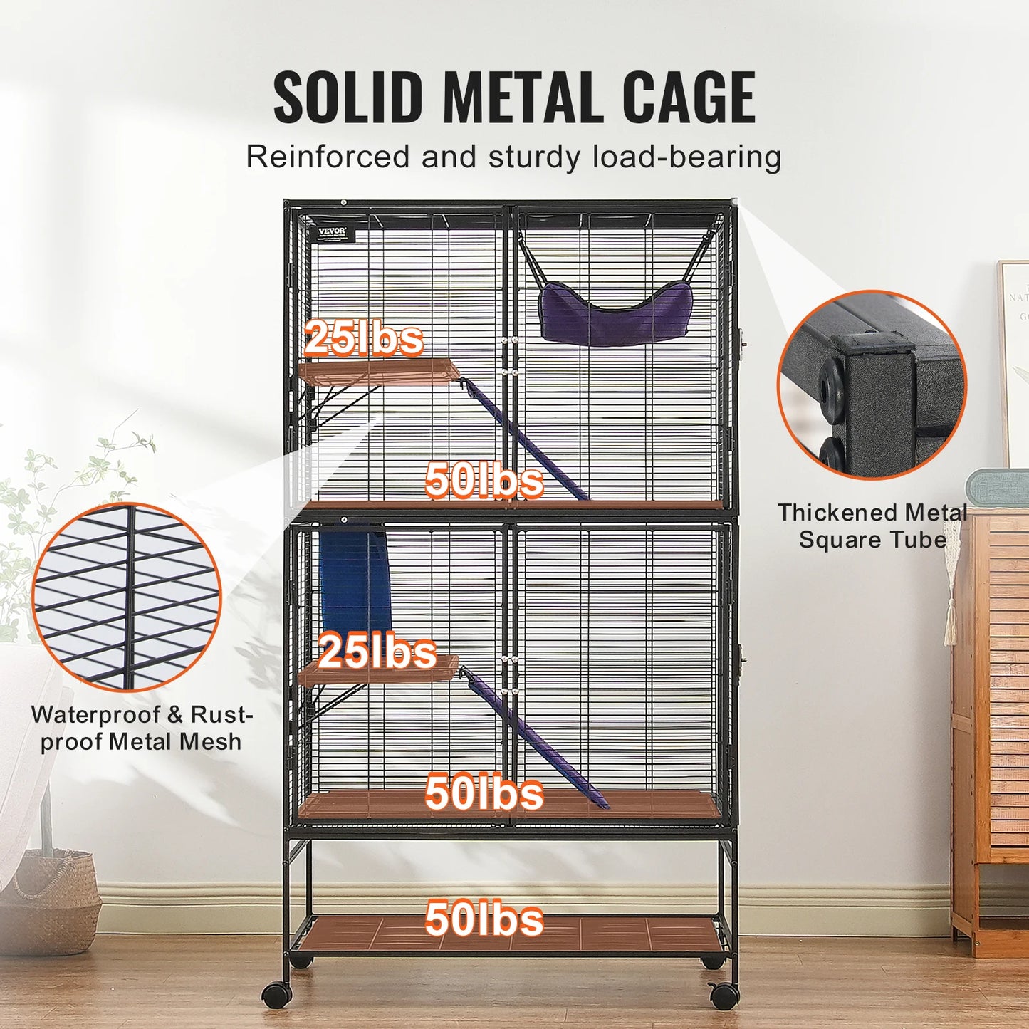 Rolling Metal Ferret Cage
