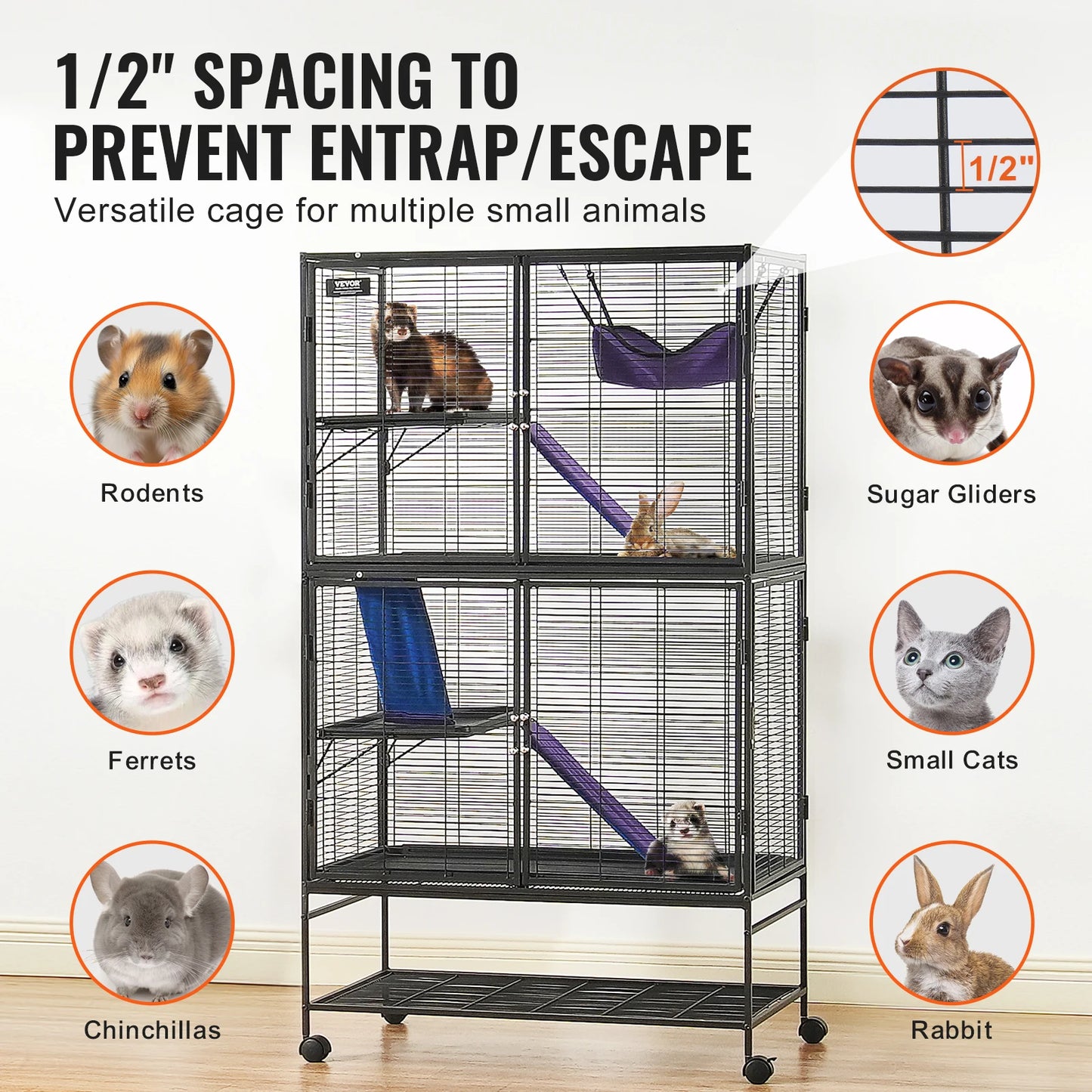 Rolling Metal Ferret Cage