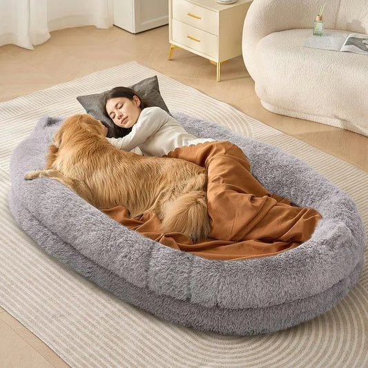 Human Size Velvet Dog Bed