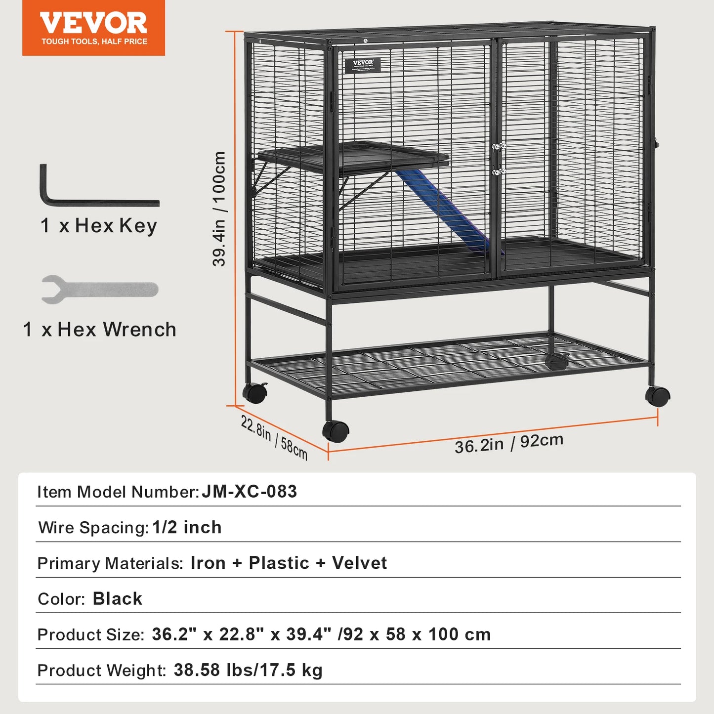 Rolling Metal Ferret Cage
