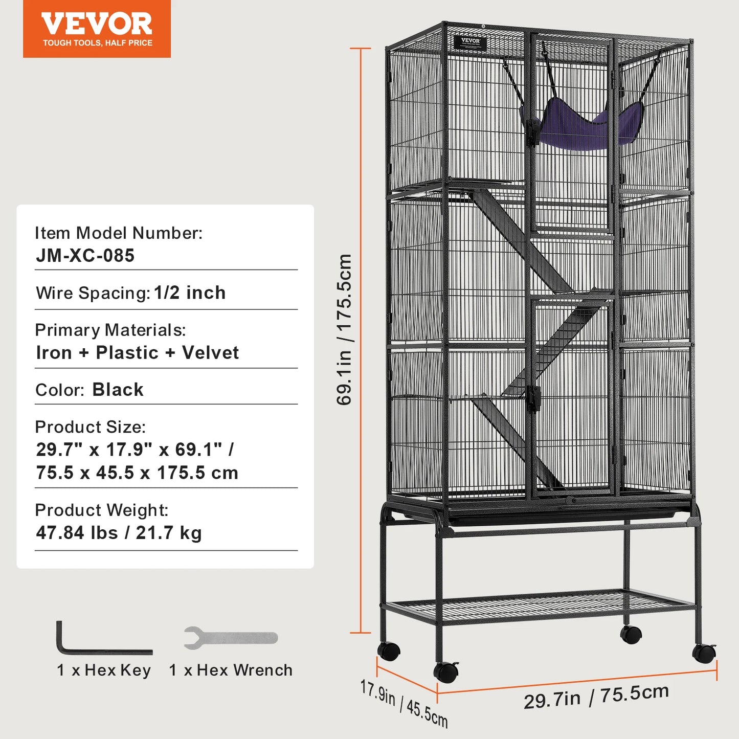 Rolling Metal Ferret Cage